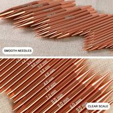 13pcs Interchangeable Circular Knitting Needle Set, 3.0mm-10mm Champagne Aluminum Alloy Knitting Needles, Suitable For Beginners, DIY Crafts, Weaving Accessories And Supplies - Multicolor - View 3