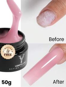 YOKEFELLOW 50g Builder Nail Gel For Nail Extension & Strengthening, Jelly Pink Builder Gel Soak Off UV LED Long Lasting Thickening Gel, Ideal For Salon Use & Holiday Gifts For Women Girls NEW YMH19 - 粉色 - 查看 7