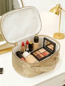 Christian Dior 2025限量版圣诞化妆包，闪耀金色编织纹理，散发迷人光泽，打造耀眼效果 - 金色 - 查看 7