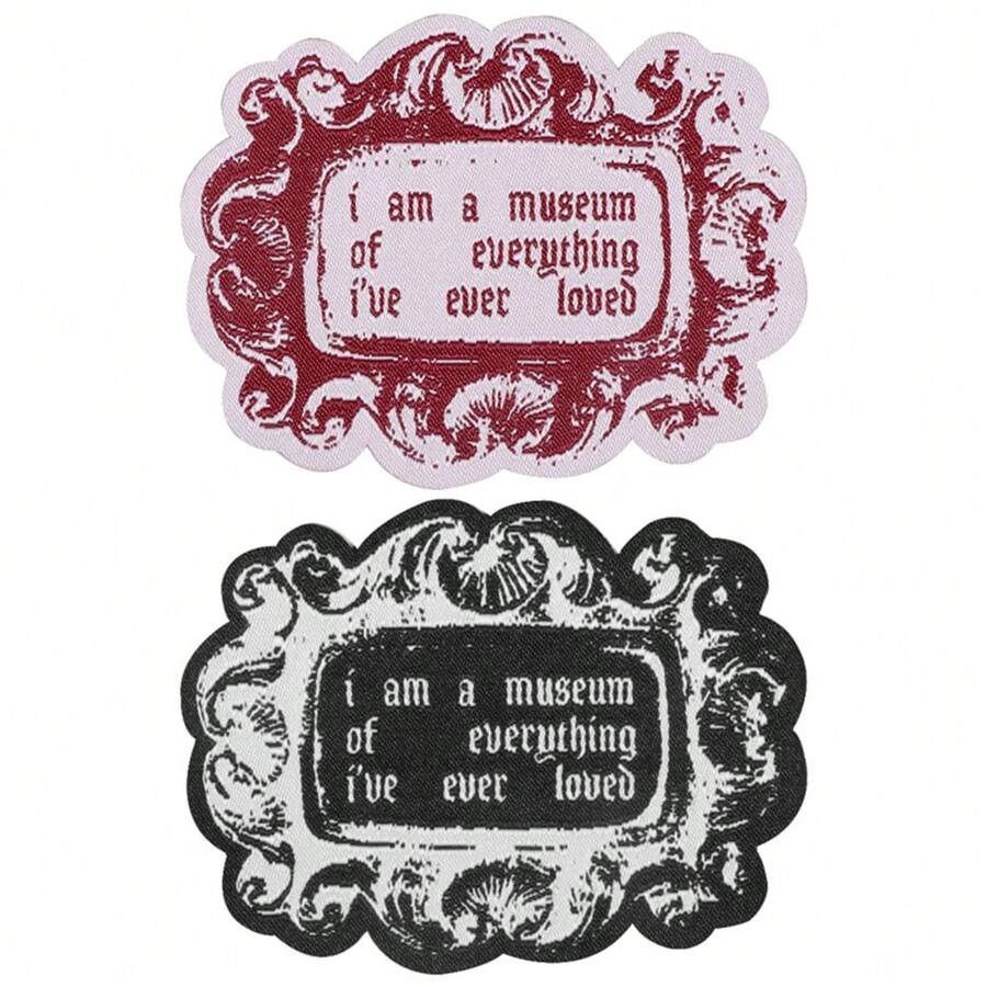 1pc Museum-Themed Heat Transfer Vinyl Patches, 2 Colors, Arts & Crafts Lovers DIY Clothing Decoration Accessories