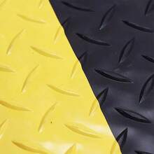 Tapete Antifatiga Anti-derrapante Industriales De 120*60 Cm,Alfombrillas antifatiga industriales, resistentes de grado comercial con placa de diamante de vinilo antideslizante, ergonómica, de pie, color negro con borde - Negro - Ver 5