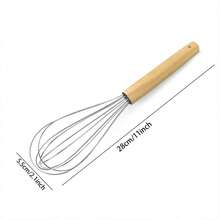 Silicone Whisk With Wood Handle - Black Whisk Head With Wood Handle - Whisk For Pancake Batter, Eggs And Egg Whites, Cake Mix, Blending, Gravy And Sauces - Wooden Handle Stainless Steel Egg Beater - View 11