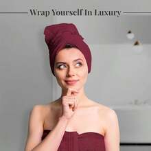 Large Bath Towels 100% Cotton 30 X 60 Inches Extra Large Bath Towels Lighter Weight Quicker To Dry Super Absorbent Perfect Bathroom Towels Pack Of 4 Burgundy - Burgundy - View 4