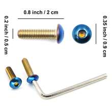 6Pcs Steering Wheel Bolts M5*0.8*15mm Titanium Burnt Color Finish – Flat Head / Round Head Options - 6 Round Heads - View 2