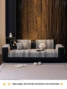 1件加厚保暖绒面沙发垫，现代简约宠物友好型防污防滑沙发套，秋冬季防刮擦，适用于L型组合沙发和1/2/3/4座沙发（单独出售） - 深灰色 - 查看 4