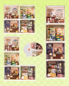 Robotime Rolife Super Creator DIY Plastic Miniature House Building Set - 3D Puzzle With Dustcover, Compatible With Mini Figures, And A Variety Of Themes. This 3D Model Toy Is Suitable For Teenagers And Adults, Making It An Ideal Christmas Or Birthday Gift - 01-Fresh Fruit Shop - 查看 10