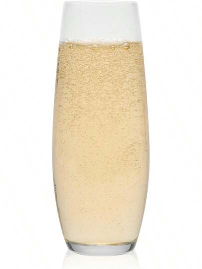 Libbey Juego de 6 Copas Flauta de Vidrio Stemless de 283 ml