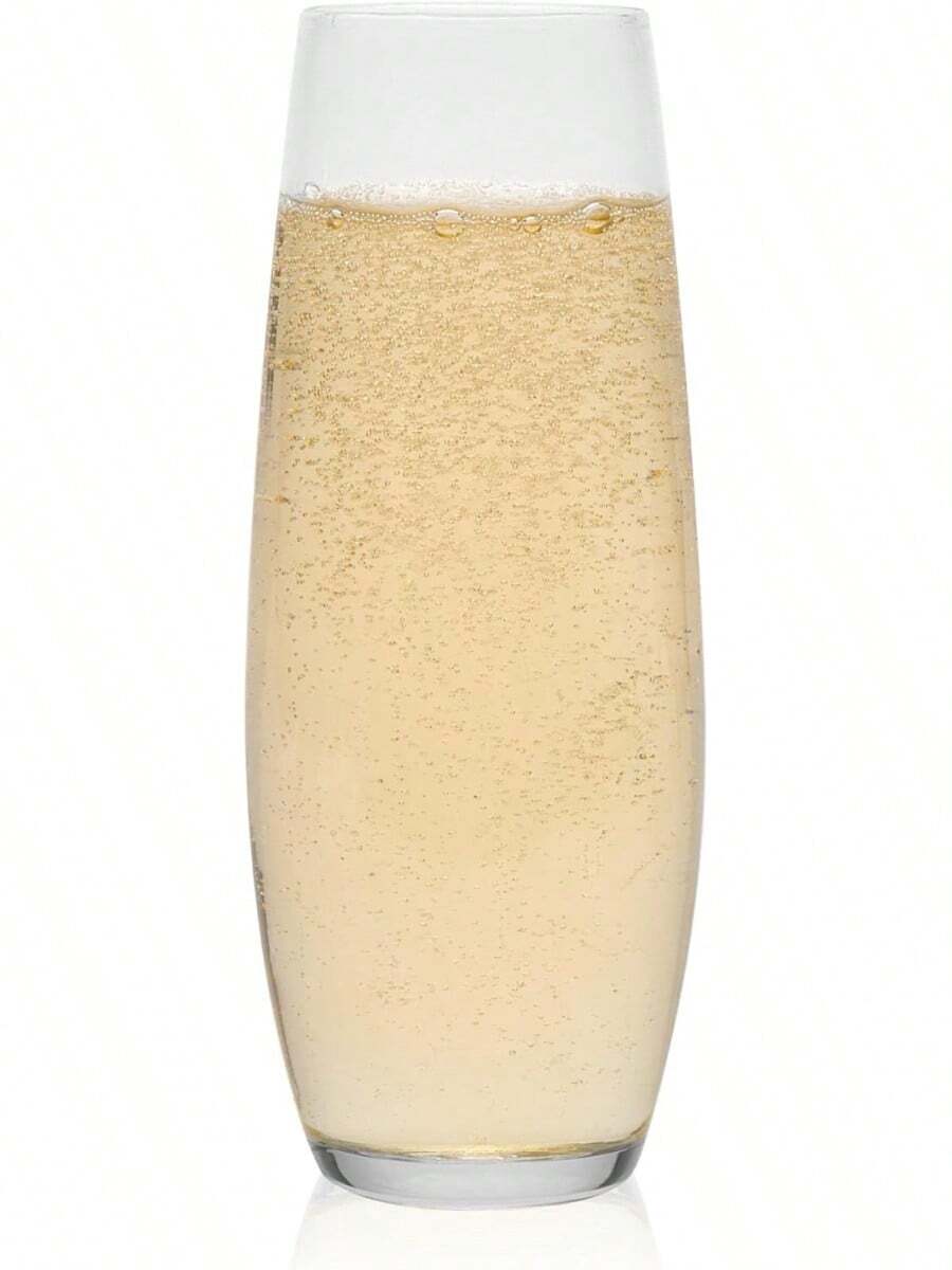 Libbey Juego de 6 Copas Flauta de Vidrio Stemless de 283 ml - Transparente - Ver 1