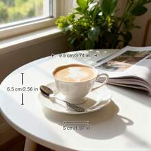 1 set Tasse et soucoupe en céramique pour expresso italien, ensemble petit-déjeuner de couple créatif, tasse à lait de couleur unie, convient pour restaurant, salon, café et pâtisserie, idéal pour l'expresso arabe, turc et italien, parfait pour la maison, le café et le restaurant. - Multicolore - Voir 6