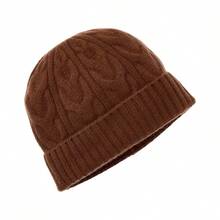 Bruno Magli Cable Cuffed Cashmere Hat - màu nâu - Xem 1