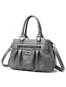 Sac à main femme de grande capacité conventionnel, sac doux de haute qualité, de mode et de style rétro. Nouveau modèle 2024 - Gris - Voir 3