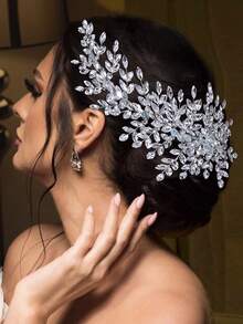 1 pieza Diadema de novia con cristales brillantes, estilo europeo, adecuada para fiesta de cumpleaños, banquete, HP21