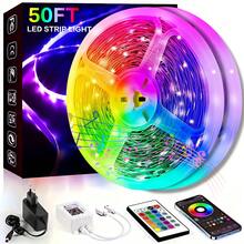 100FT Bluetooth LED Strip Lights, RGB Color Changing Led Strip Lighting With Remote And Smart APP Control, Music Sync Rope Lights Via Bluetooth For Kitchen, TV, Room Decor - 美規A型插(110-127V) - 查看 9