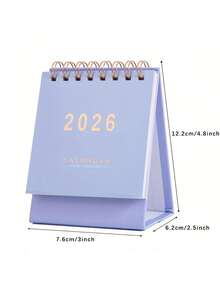 1pc 2026 Minimalist Compact Desk Calendar, Portable Solid Color Desk Decor, 2025.7 - 2026.12 Mini Calendar, Back To School, Learning Supplies, School & Office Desk Decoration, Gift For Friends, Back To School Season - Multicolor - View 5