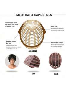 Synthetic Hair Dark Brown With Green Highlights Short Layered Bob Wig - Stylish & Sleek Style Suitable For Women, Ideal For Daily Wear Or Special Occasions - Màu be - Xem 3