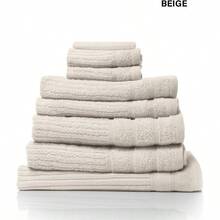 Royal Comfort Luxury Bath Towels Set Egyptian Cotton 600GSM Ultra Soft And Absorbent 2 X Bath Towels 2 X Hand Towels 2 X Face Towels 1 X Bath Mat 1 X Hand Glove Beige 8 Piece Set - Beige - View 5