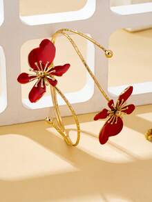 Manset Lengan Bermotif Bunga Minimalis yang Dapat Diatur - Gelang lengan bunga merah - View 2