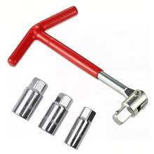 Sets Of 4PC T-BAR Spark Plug Removal Tool Flexible Spanner Socket 16mm 18mm 21mm - Red - View 11