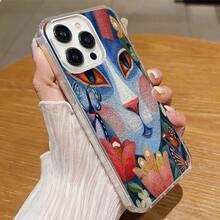 Blue Cat Face A Delicate And A Delicate And Elegant Design Phone Case Made Of TPU Material Shockproof Beautiful Cute Compatible With IPhone 16 15 14 13 1217 Pro Max Gift For Birthday, Mother, Family, Friends, Boyfriend, Girlfriend - Clear - View 6