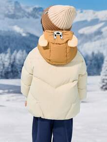 Balabala Tom & Jerry Baby Boys Down Jacket, 2025 Winter Mall Edition, Warm Hooded Coat - Light Khaki - View 4