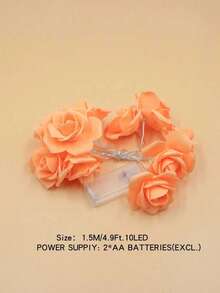 1 件 10 LED 1.5 米玫瑰花串灯，浪漫卧室装饰，婚礼/派对节日装饰，求婚礼物，电池供电 - 彩色 - 查看 14