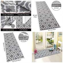 Runner Rug Hallway 50x150cm Hall Runners Non Slip Washable Hall Runner Absorbent Door Runner Mats Kitchen Carpet Runner Rugs Entryway Laundry - 50 X 150 cm + Grey - View 1