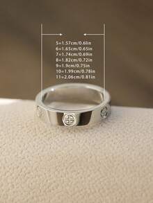 1枚经典简约钛钢圆戒指，光滑切割，时尚百搭，适合日常佩戴，情侣款。 - 戒指 - 查看 2