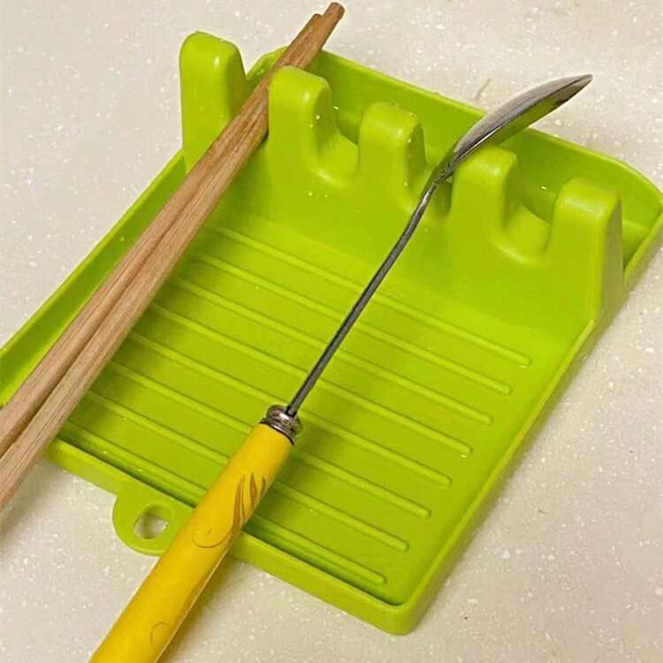 多功能厨房用具收纳架 - 耐用塑料开放式设计，硬质塑料餐具架带滴水垫，适用于锅盖、勺子、筷子、夹子、铲子、厨房小工具、炊具配件等厨房用具。 - 彩色 - 查看 2