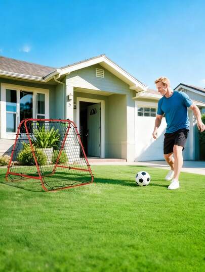 1pc Adjustable Rebound Soccer Net - Portable Soccer Training Target, Suitable For Beginners To Professional Players - Indoor/Outdoor Practice, For Improving Accuracy And Strength - Soccer Field, Park, Home Use, Soccer Accessory (Note: Only The Soccer Net, No Frame)