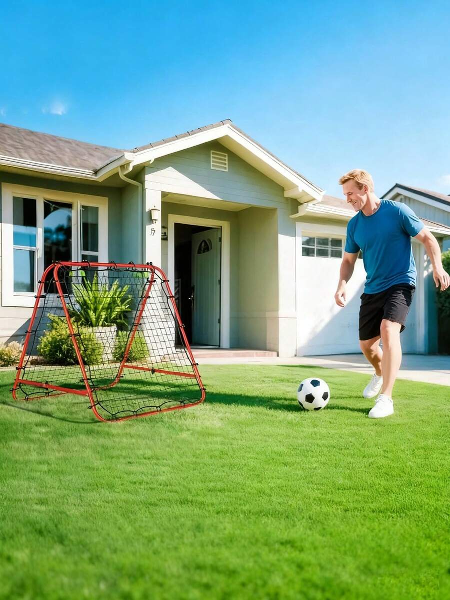 1pc Adjustable Rebound Soccer Net - Portable Soccer Training Target, Suitable For Beginners To Professional Players - Indoor/Outdoor Practice, For Improving Accuracy And Strength - Soccer Field, Park, Home Use, Soccer Accessory (Note: Only The Soccer Net, No Frame)