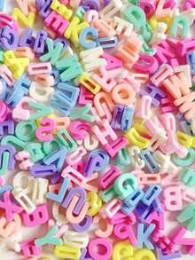 200/Pcs Bohemian Alphabet Beads Set, Acrylic 3D Letter Beads For Jewelry Making, DIY Bracelet Kit, Friendship Gift, Art & Craft Supplies, Fashion Accessories For Keychains, Phone Charms, Creative DIY Parts, Ideal For Valentine's, Thanksgiving, Christmas - Synthetic Stone, No Plating
