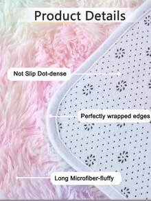 1 块毛绒地毯，防滑地毯，适用于家庭、客厅、卧室 - 彩色 - 查看 4