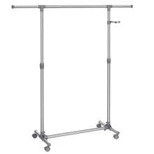 SONGMICS Perchero con Barra para colgar ropa, con Ruedas y Ganchos (Altura Ajustable Entre 97 y 165 cm) Gris - Gris - Ver 6