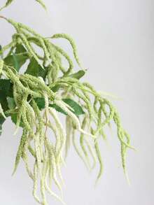 35英寸人造绿色苋菜尾枝假吊兰，适用于新娘捧花、婚礼花艺装饰、餐桌摆饰、家居装饰 - 彩色 - 查看 9