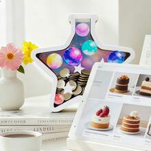 1pc Cute Star Shaped Piggy Bank, Creative "Jellyfish In A Bottle" Piggy Bank, Unique "Flowers And Girl" Piggy Bank, New Year Gift For Family, Friends, Roommates, Classmates, Desktop Decor And Storage, 1pc 3D Water Bottle Shaped Desktop Decor Piece, Acrylic Double-Sided Different Prints, Suitable For Dried Flowers And Artificial Plants, Multi-Functional Decor Piece - Multicolor - View 2