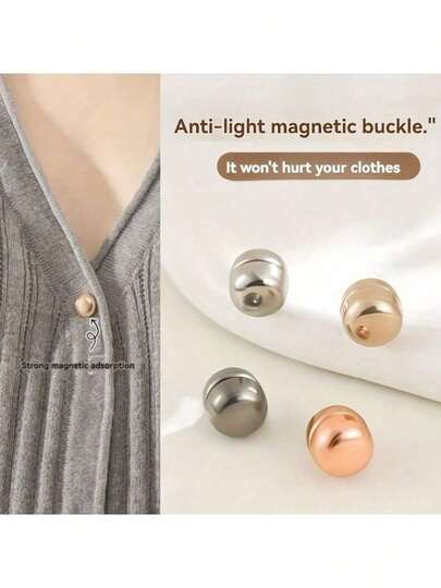 4/10个装磁性丝巾夹，衬衫领口固定器，防滑隐形丝巾夹，二合一装饰胸针