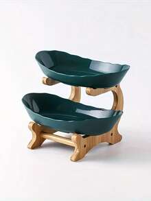 2/3层水果篮带木架 - 厨房水果蔬菜收纳架、家居装饰、厨房台面水果篮、大容量多层水果篮、欧式干果托盘、木质家用零食托盘、糖果托盘 - 彩色 - 查看 15