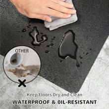 Vinyl Floor Mat For Home Black Waterproof Area Mat For Under Dining Room Table Sturdy Plastic Rug Protector For Kitchen Living Room Yard Garage Large Baby Play Mat 3'*5' With Durable Non-Slip Base And Easy Clean Surface For High-Traffic Indoor And Outdoor Spaces - 3x5 - Xem 3