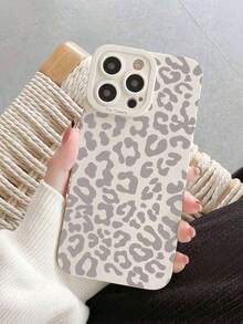 1 pieza Funda de teléfono antideslizante de TPU personalizada con estampado de leopardo blanco, compatible con 16, 15, 14, 13, 12, 11 Pro--Tu nuevo-- - estilo1 (1 pieza) - Ver 2