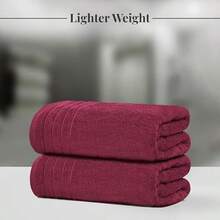 Large Bath Towels 100% Cotton 30 X 60 Inches Extra Large Bath Towels Lighter Weight Quicker To Dry Super Absorbent Perfect Bathroom Towels Pack Of 4 Burgundy - Burgundy - View 3