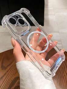 Cute Bow & Heart Design Transparent Phone Case, With Shock-Proof Edges, Compatible With 14/15/16/16 Pro Max/12 Pro/11/Xr/Xs/7/8 Plus - Durable TPU Material - Silver - View 13