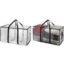 105L Capacityand100kg Load BearingWaterproof HeavyDuty Moving Storage Bags Extra Large HighCapacity TearResistant Bag With Reinforced Backpack Straps Zippered Handles Durable Oxford Fabric 2Pack - As Pic - View 1