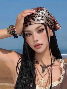 1 chiếc khăn vuông bằng satin in họa tiết tối giản, khăn trùm đầu thời trang mùa xuân mới dành cho nữ, có thể dùng làm thắt lưng, trang trí túi xách, ruy băng, băng đô hoặc khăn quàng cổ, lựa chọn lý tưởng để tôn lên vẻ ngoài của bạn. - Cà phê nâu - Xem 5