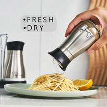 2 Pieces Set Of Salt And Pepper Seasoning Jars, Stainless Steel Salt Container With Glass Bottle, Suitable For Tables, RVs, Camping, Barbecue, Stainless Steel Seasoning Jar, Pepper Salt Jar, Barbecue Sprinkling Jar, Sealed Moisture-Proof Pepper Powder Seasoning Jar - Multicolor - View 8