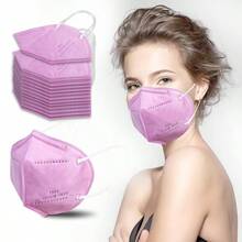 KN95 Face Mask 50 PCS Breathable Protection Masks Individually Wrapped 5-Ply KN95 Black Masks Cup Dust Safety Masks - Hot Pink - View 2
