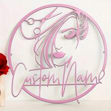 An Elegant, Customizable Barber Logo - A Personalized Metal Wall Decoration Available In A Variety Of Colors, Suitable For Beauty Salons And Hairdressing Studios, Making It An Ideal Gift For Women And A Perfect Room Decor. - Multicolor - View 34