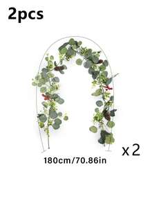 1/2/3pcs, 180cm/70.86in Artificial Christmas Wreath, Green Eucalyptus Leaves, With Fake Pine Cones, Berries, Hanging Ivy, Suitable For Christmas Decoration, Room Decor, Home Decor, Bedroom, Outdoor, Kitchen, Christmas Ornaments, Patio, DIY, Room Decor Supplies, Porch Wall Fireplace Farmhouse Decor, Gift - Multicolor - View 9