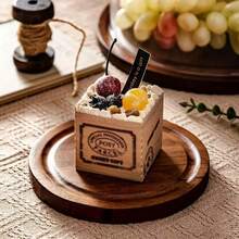 Wooden Round Tray With Grooves, Dinner Plate, Cheese Board, Suitable For Coffee Tables And Home Decoration, Appetizers, Cakes, Snacks, Coffee Tray, Acacia Tray, Country Style, Kitchen Tools, Friend Parties, Birthday Party Table Setting, Easy To Clean, Can Be Given As Housewarming, Thanksgiving, New Year Gifts