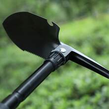 17in Pala Plegable Con Pico Pala Jardinería, Recuperación, Camping, Acampar, Playa, Cavar Tierra, Arena, Barro Y Nieve - Negro - Ver 7