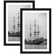 1pc Black Large PS Photo Frame, Minimalist Personalized Multi-Functional Office Decor, Special Gift - Black - View 1